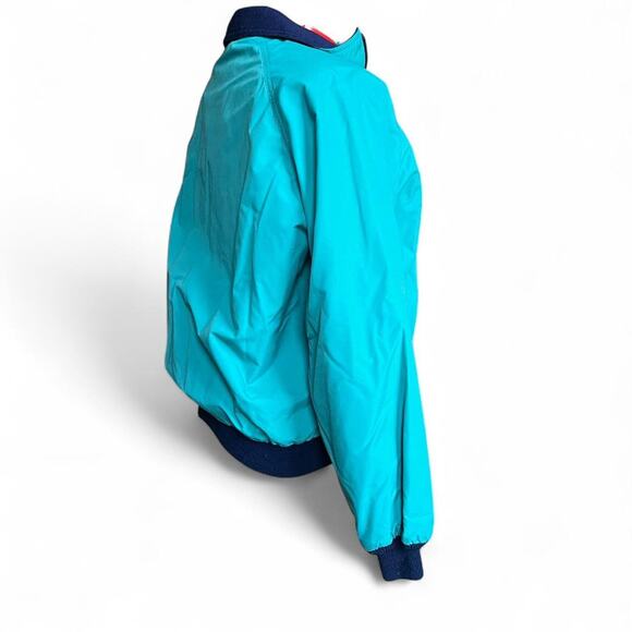 LL Bean Women’s Vintage 80s Teal Three Seasons Jacket With Navy Blue Fleece - Picture 3 of 8